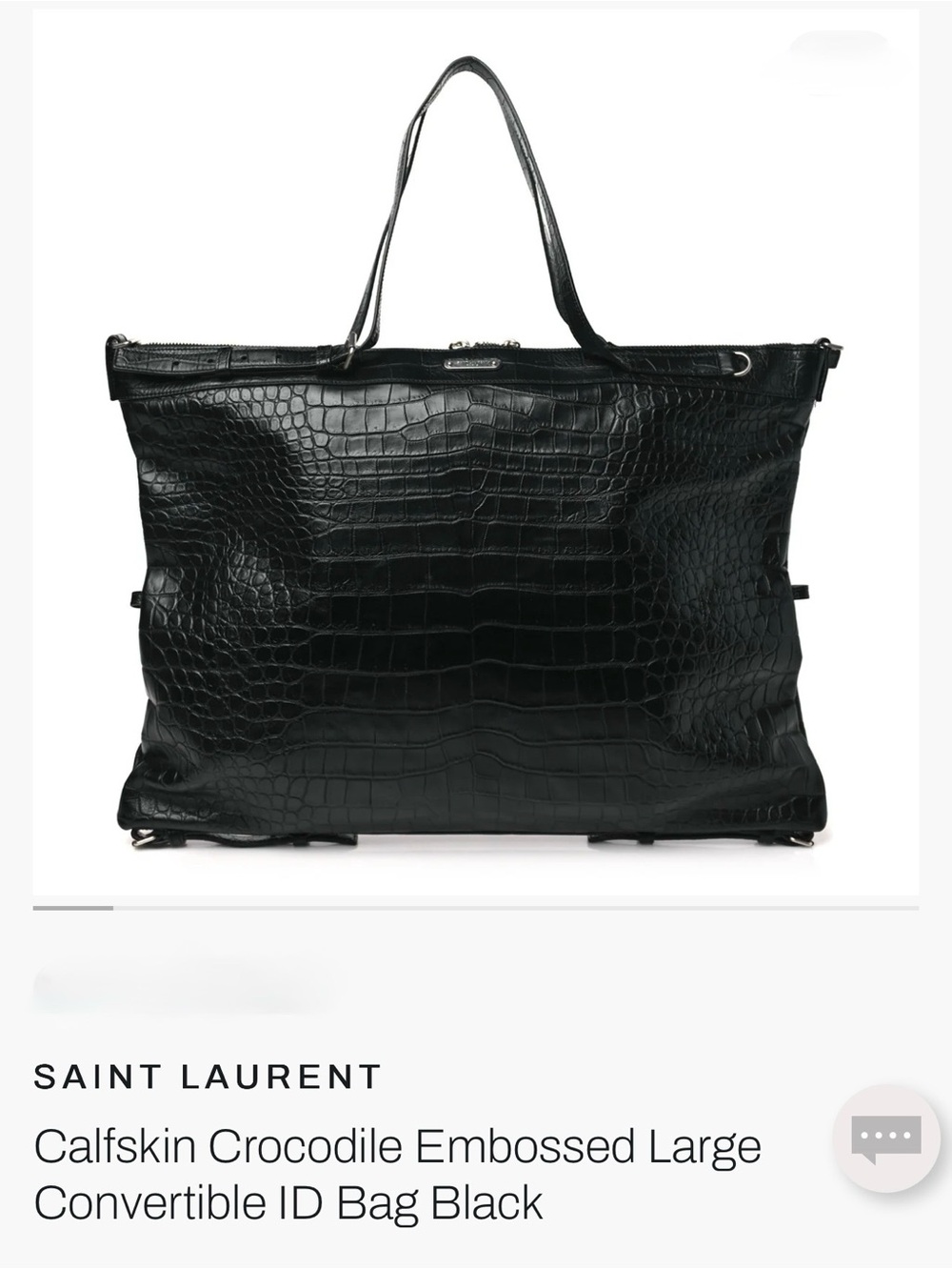 Authentic Saint Laurent Leather Embossed Tote bag